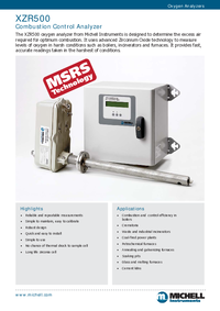 Thumbnail of document Data Sheet - XZR500ST Combustion Control Analyzer